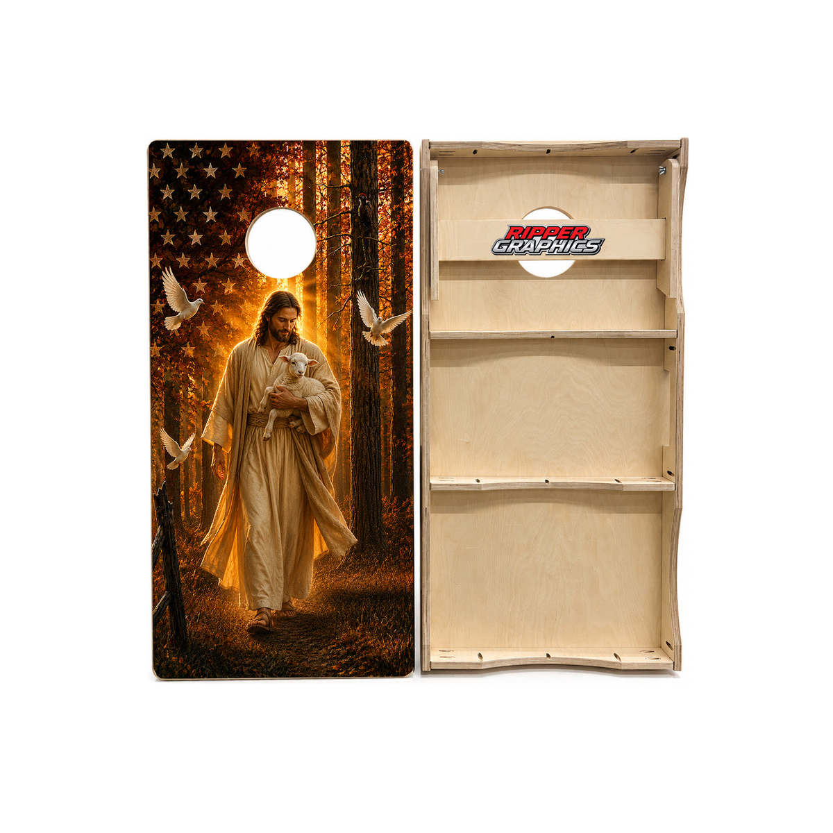 Jesus Lambs Cornhole Design product photo