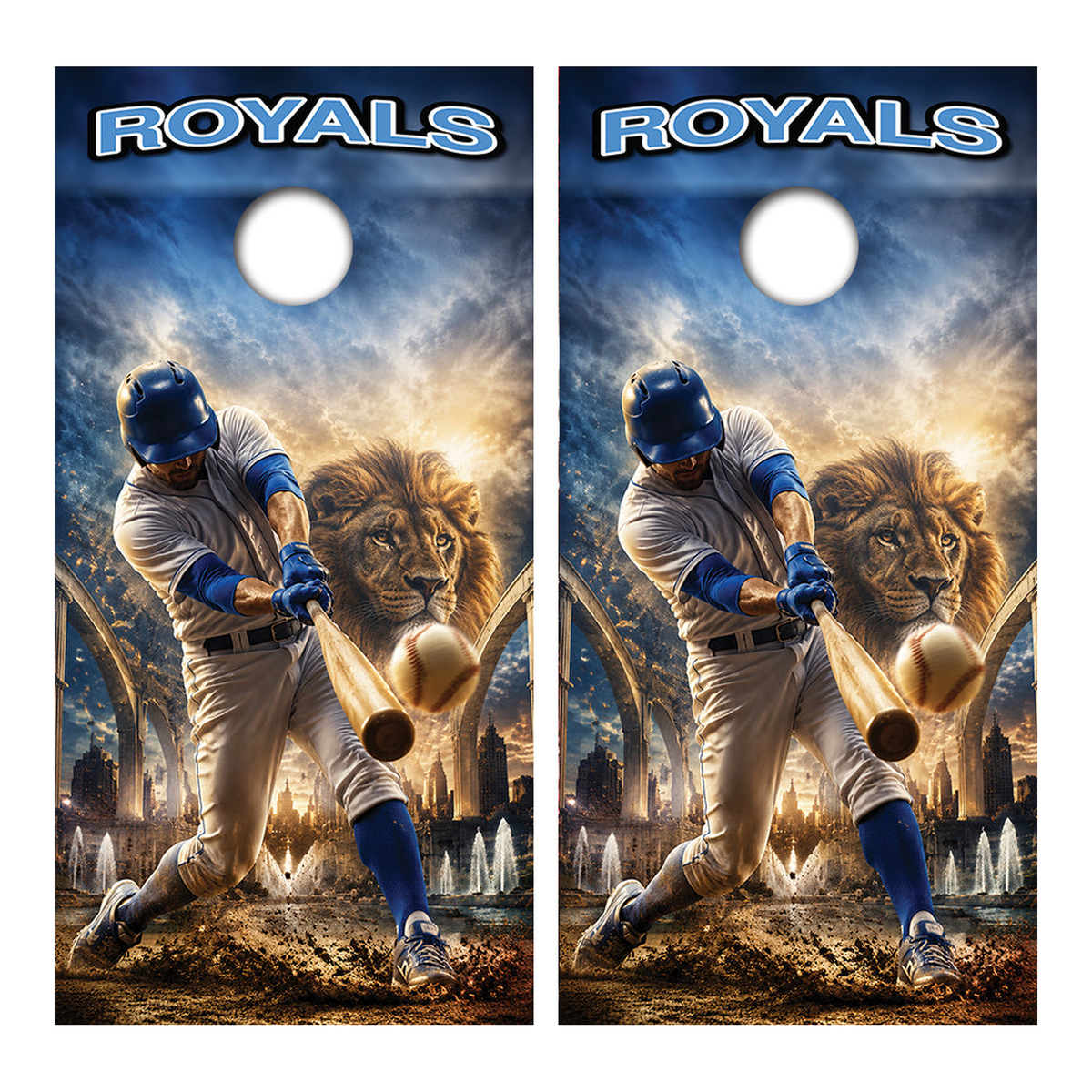 Kansas City Royals Baseball Inspired Cornhole Design - Corn5222 - Great Call Athletics