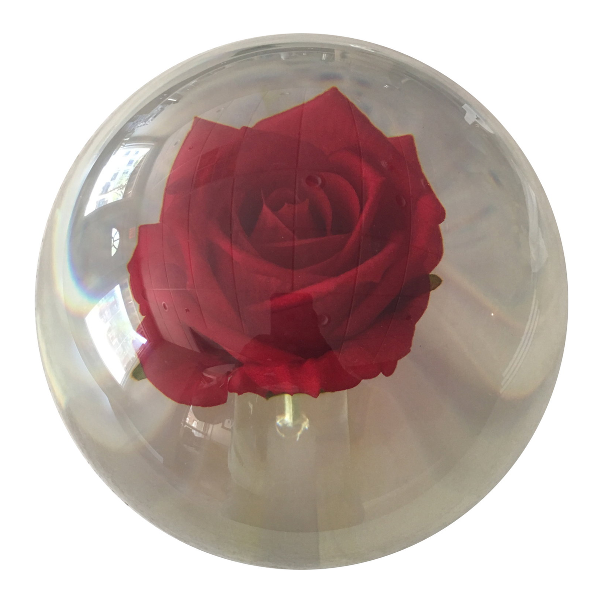 KR Strikeforce Clear Bowling Ball, Red Rose - front view