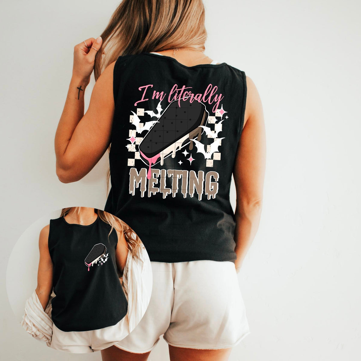 LITERALLY MELTING- DOUBLE SIDED TEE