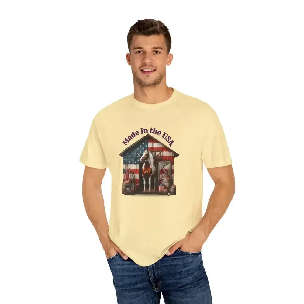 Horse Graphic T-Shirt, USA Patriotic Tee for Horse Lovers