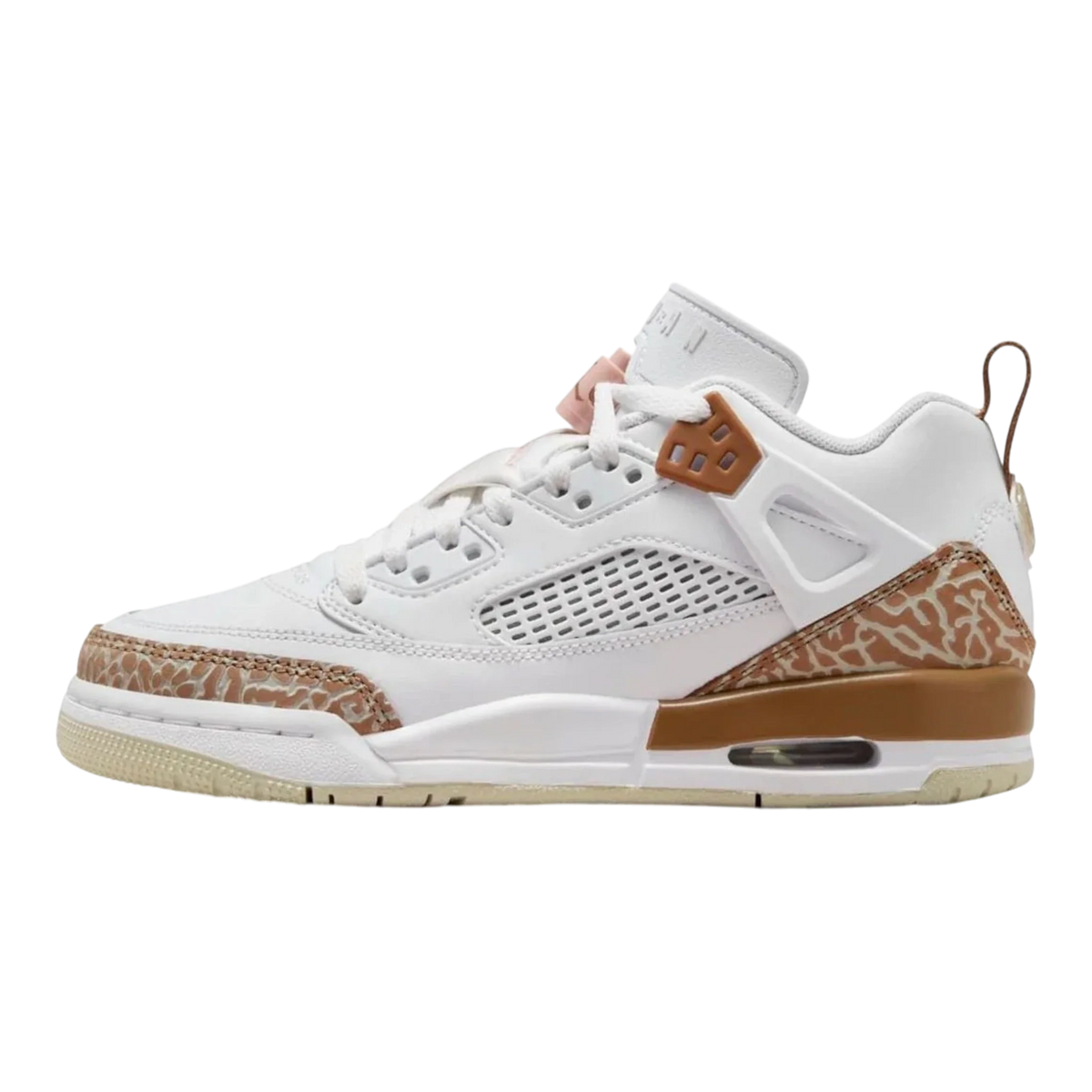 Air Jordan Spizike Low Big Kids' (GS) Sneakers — White/Archaeo Brown Leather Low-Top