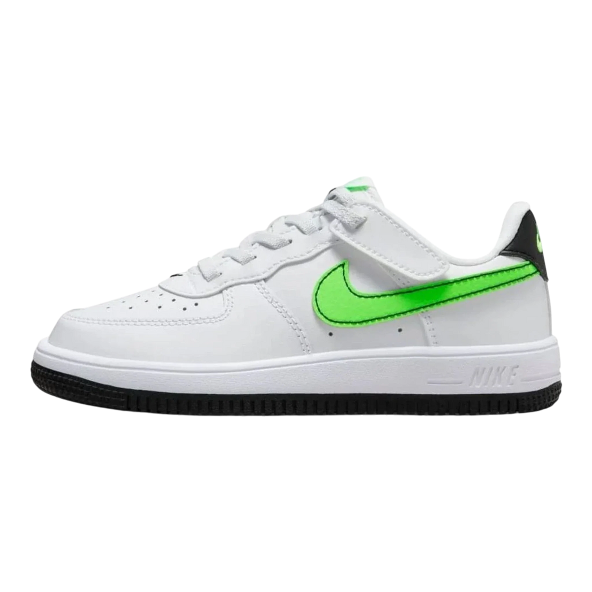 Nike Force 1 Low EasyOn Little Kids' (PS) Sneakers — White/Green Strike Low-Top