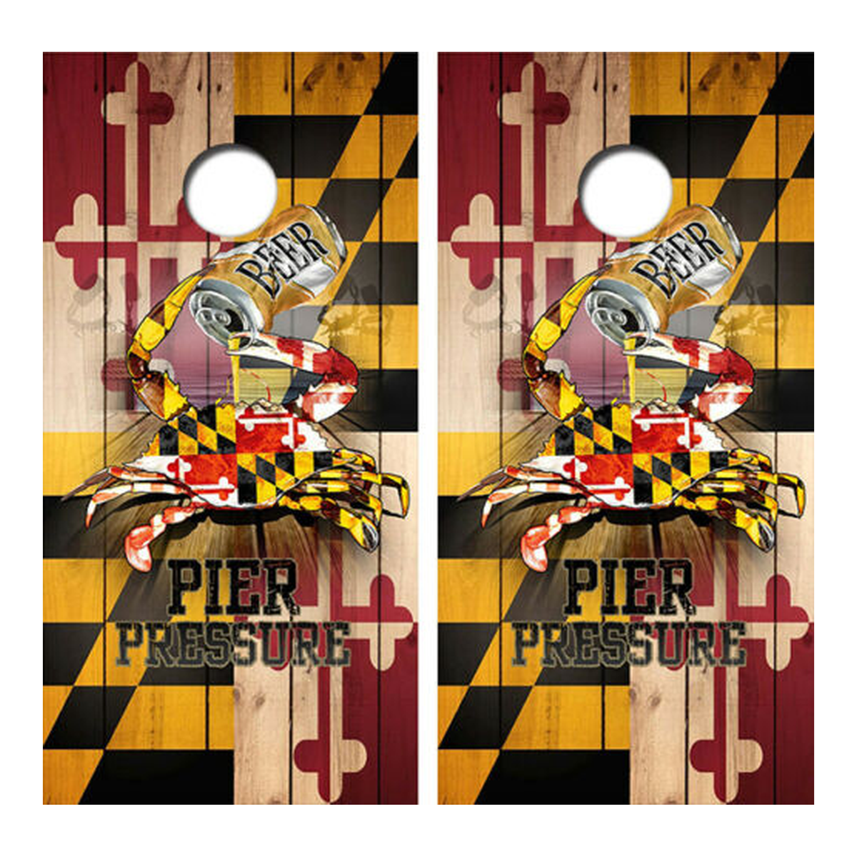 Maryland Beer Crab Flag Cornhole Design - corn3278 - Great Call Athletics