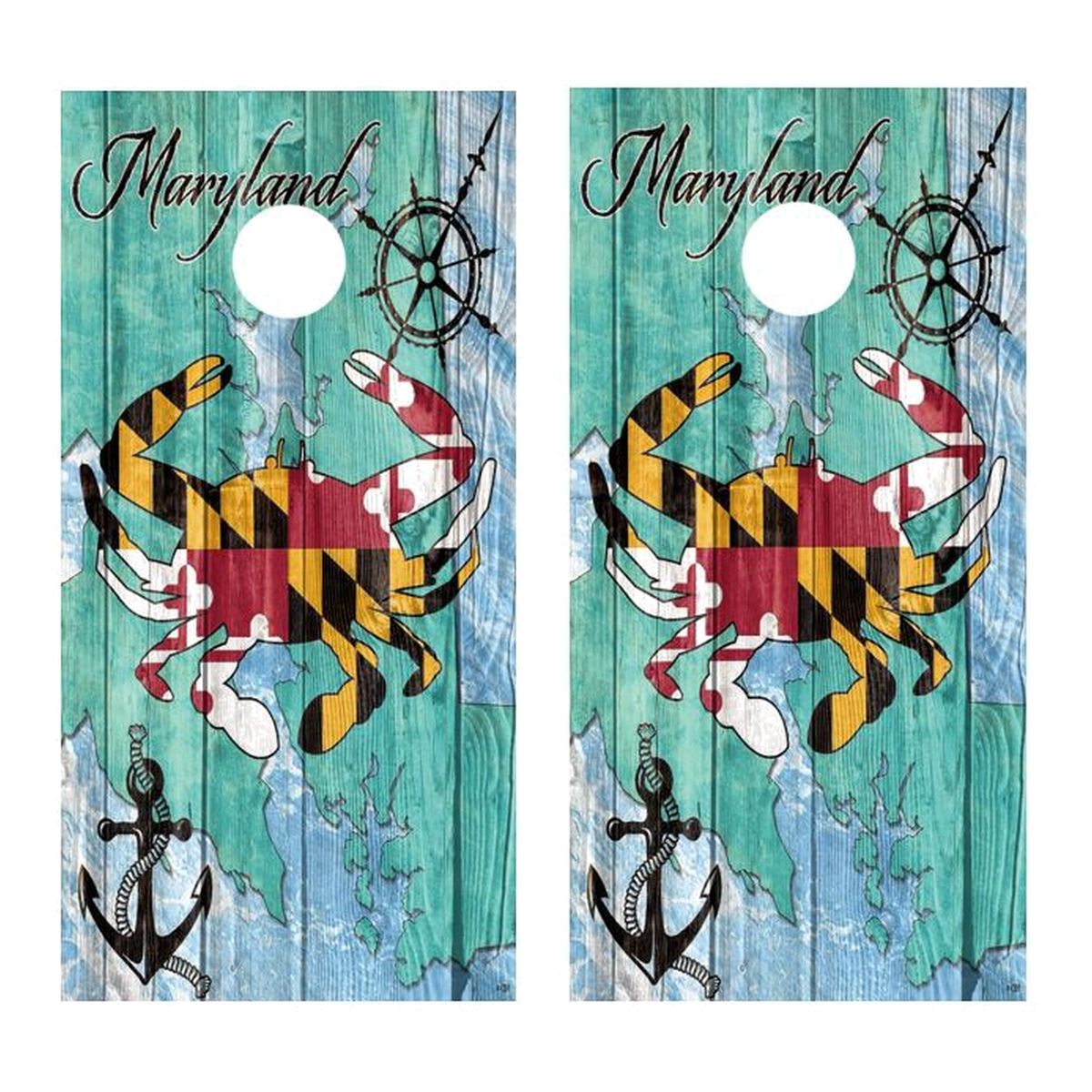 Maryland Crab Themed Cornhole Design - Corn3923 - Great Call Athletics