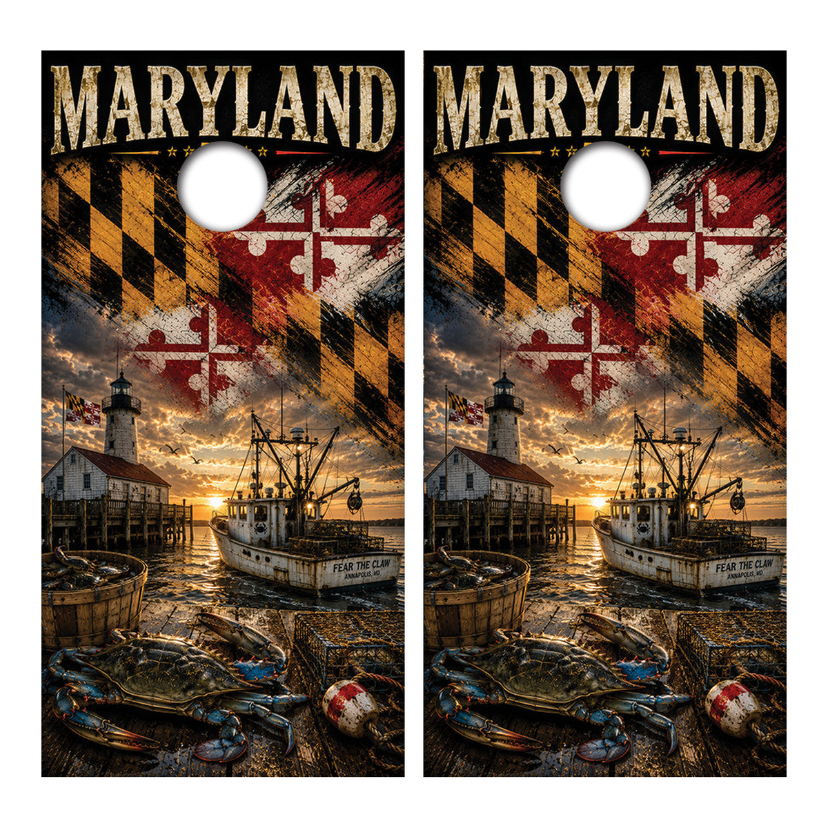 Maryland Fear the Claw Cornhole Design - corn5122 - Great Call Athletics