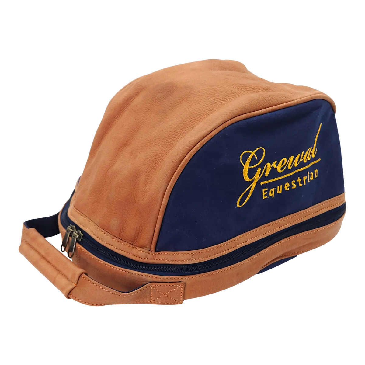 Navy Blue Helmet Bag with Leather Trim - 40AAOO - Great Call Athletics