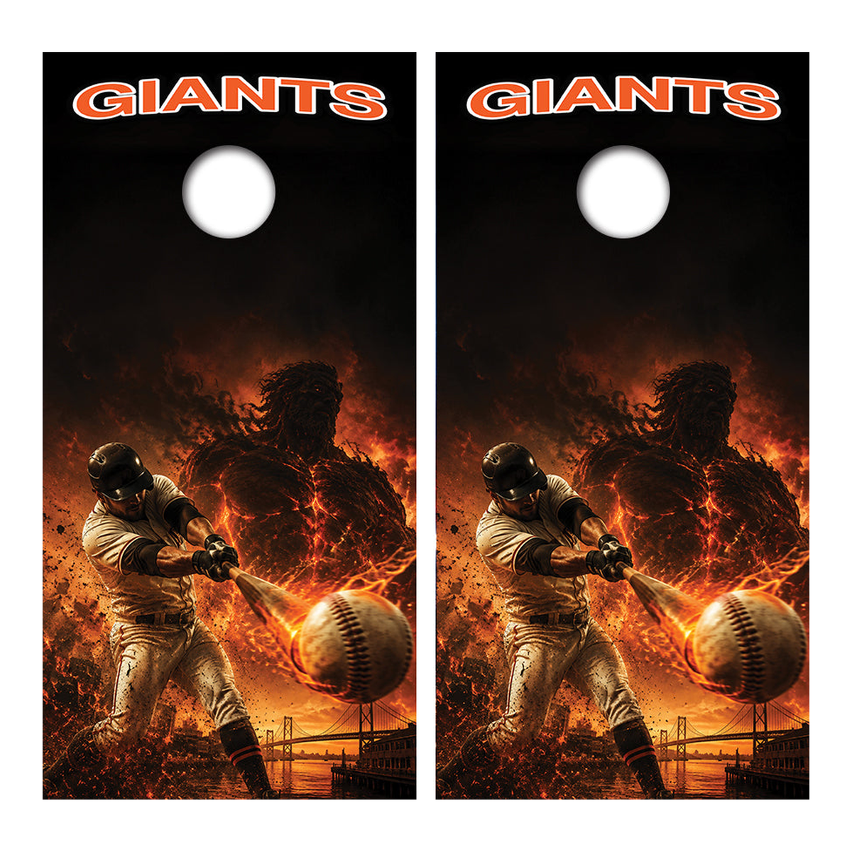 New York Giants Baseball Inspired Cornhole Design - Corn5239 - Great Call Athletics