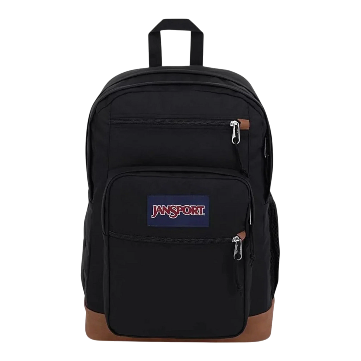 JanSport Cool Student Backpack 34L — Black Leather-Trim Laptop Pack