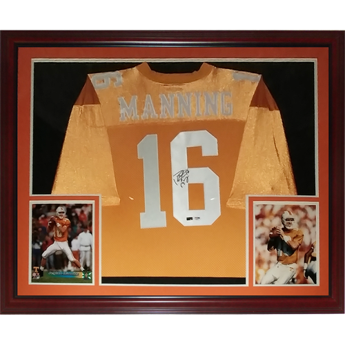 Peyton Manning Autographed Tennessee Vols (Orange #16) Deluxe Framed Jersey - Fanatics