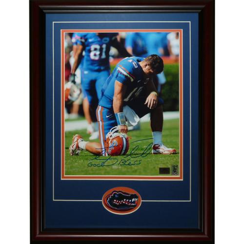 Tim Tebow Autographed Florida Gators (Tebowing) Deluxe Framed 11x14 Photo w/ "God Bless" - Tebow Holo