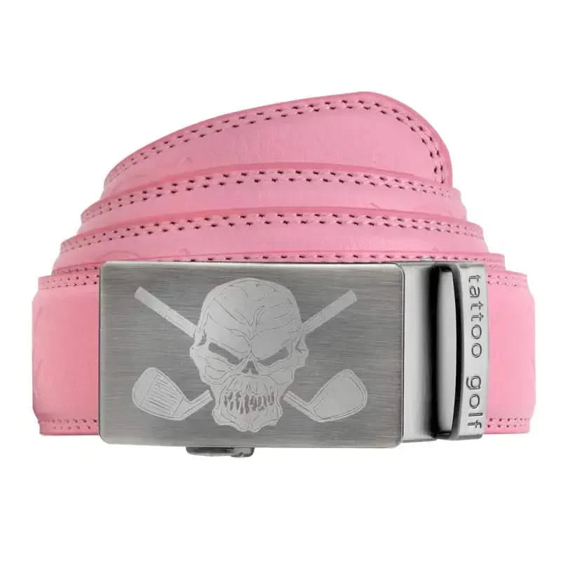 Leather Ratchet Belt - One Size Fits Most (Pink)
