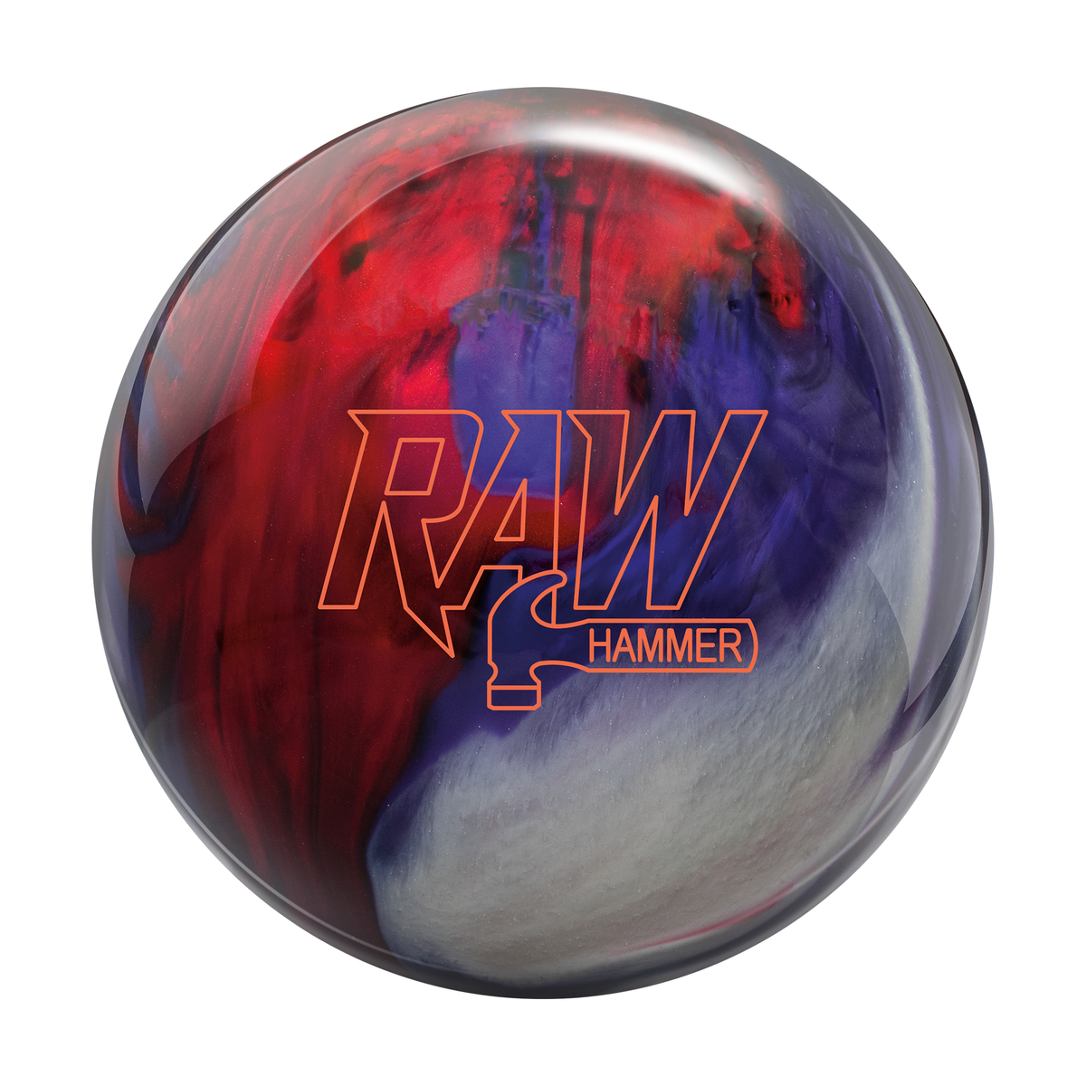 Hammer Raw Hammer Red White Purple Bowling Ball - front view