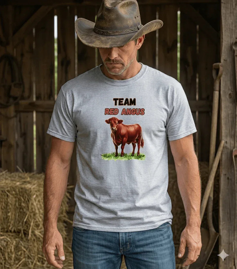 Red Angus T-Shirt, Cattle Ranching Tee, Rancher Apparel
