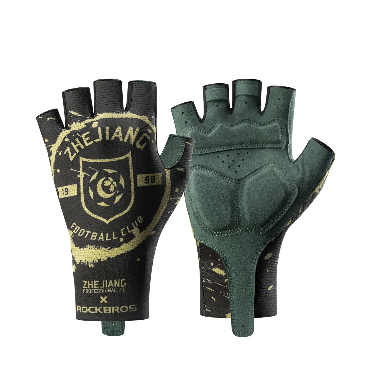 ROCKBROS × Zhejiang Professional FC Limited Edition Half-Finger Cycling Gloves