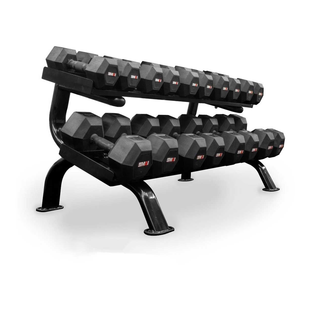 Rubber Hex Dumbbell Set 5lb-50lb (Pairs) with Storage Rack product photo