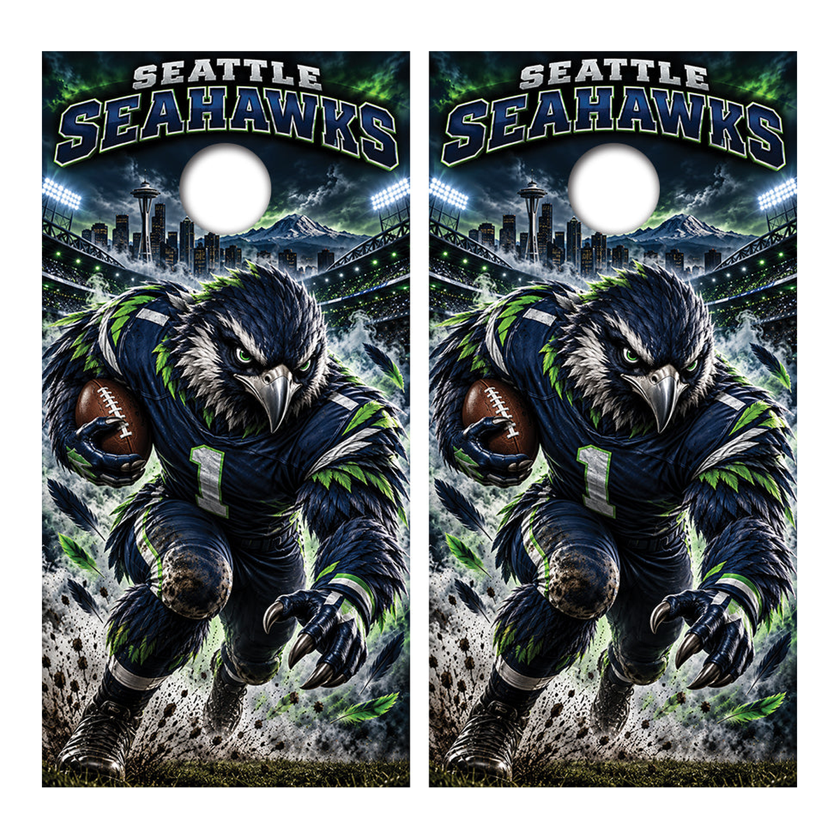 Seattle Seahawks Football Inspired Cornhole Design - Corn5259 - Great Call Athletics