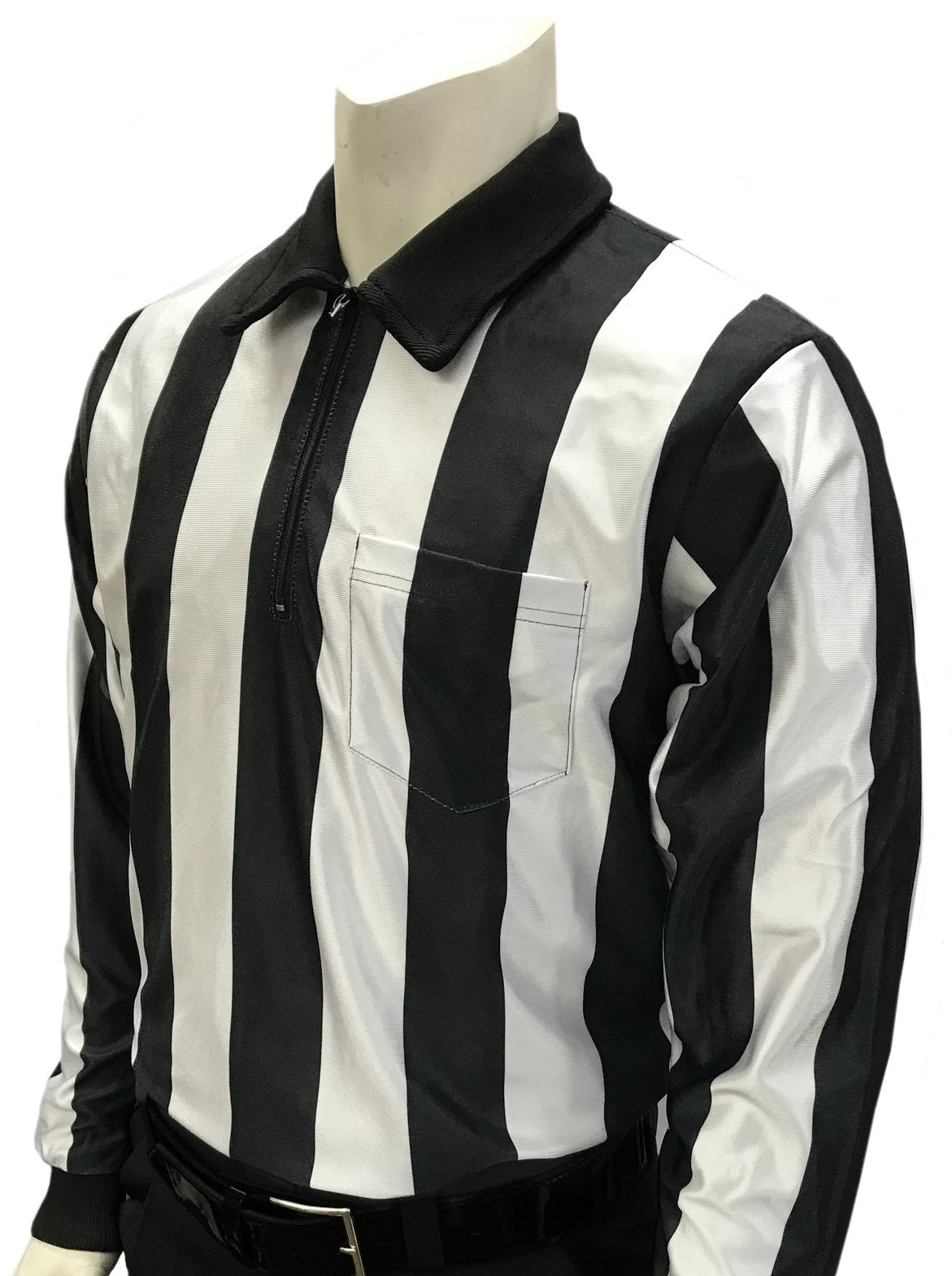 Smitty FBS-124 Hybrid Water Resistant Referee Shirt Jacket in Black and White - front view