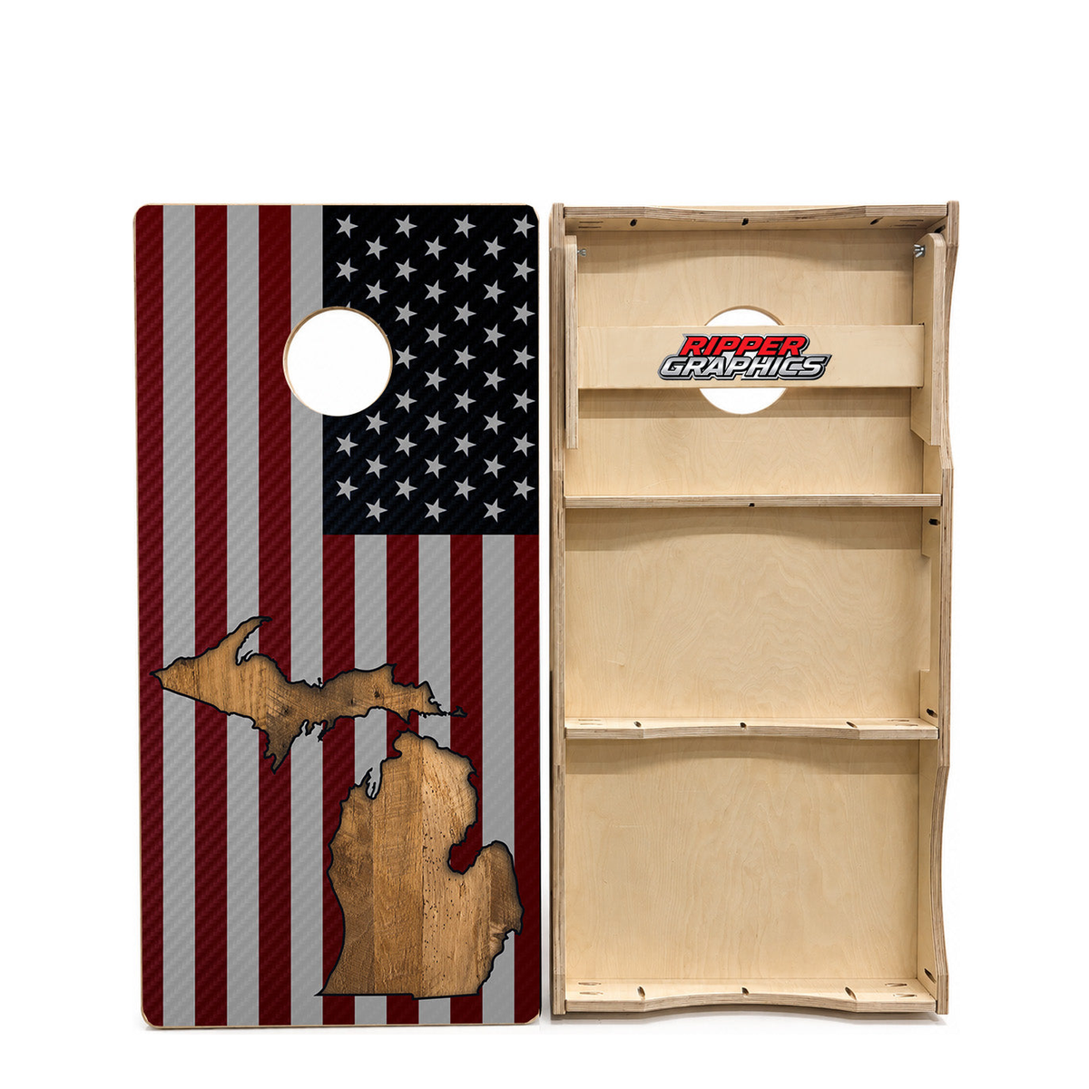 State of Michigan Flag Cornhole Design product photo