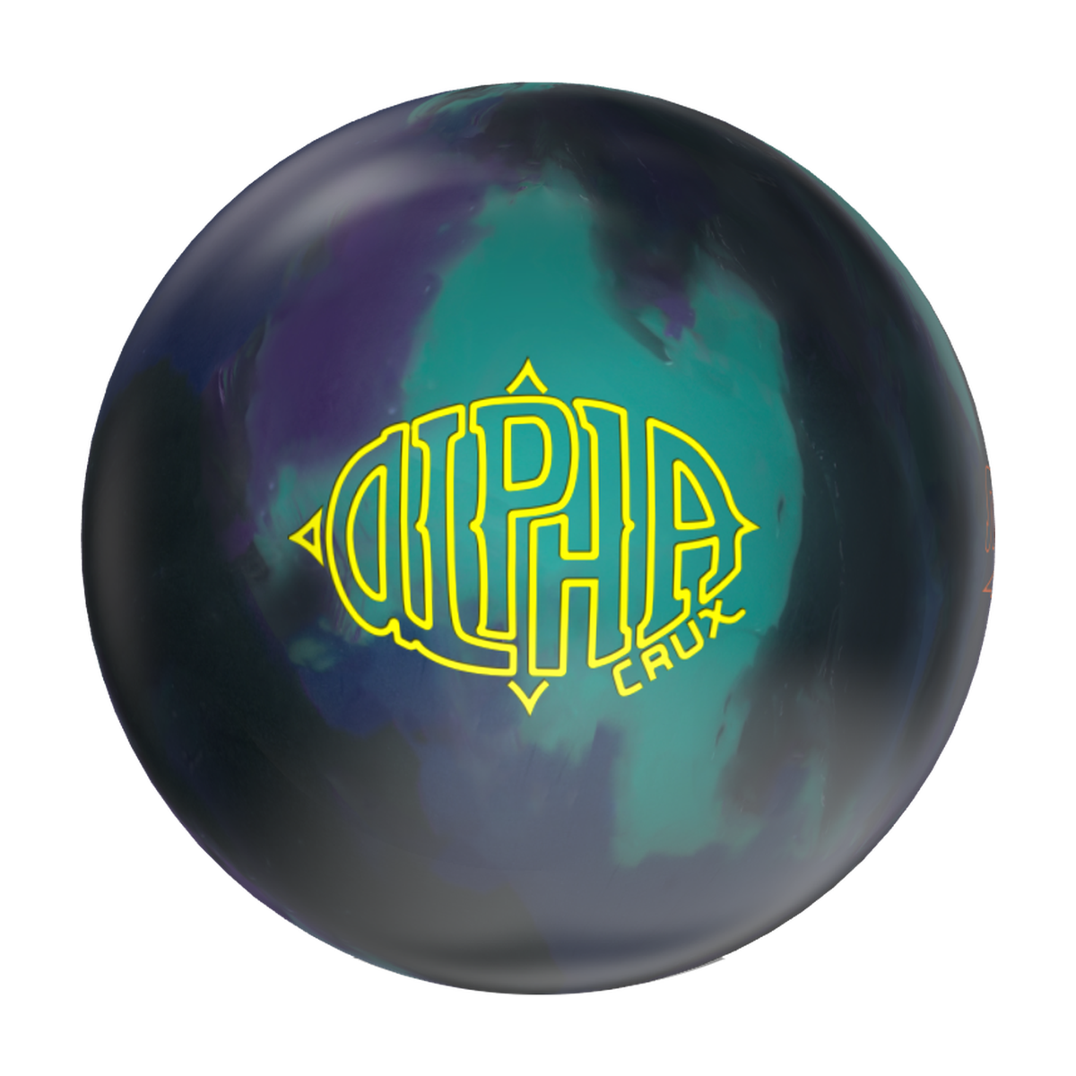 Storm Alpha Crux Bowling Ball in Black Turquoise Violet - front view