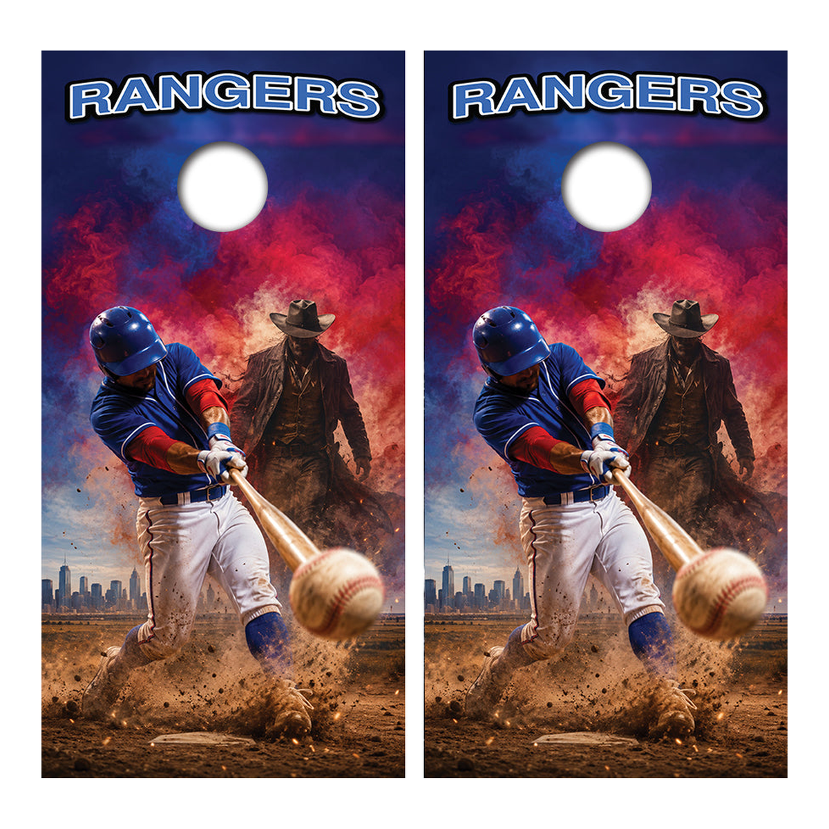 Texas Rangers Baseball Inspired Cornhole Design - Corn5226 - Great Call Athletics