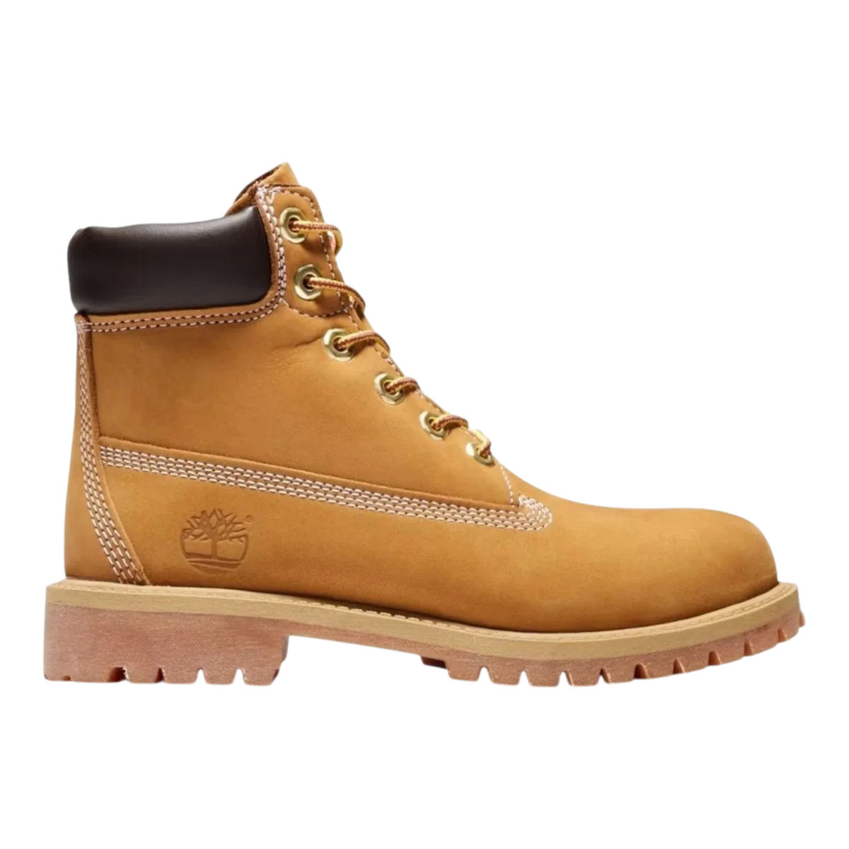 Timberland 6-Inch Premium Waterproof Big Kids' (GS) Boots — Wheat Nubuck