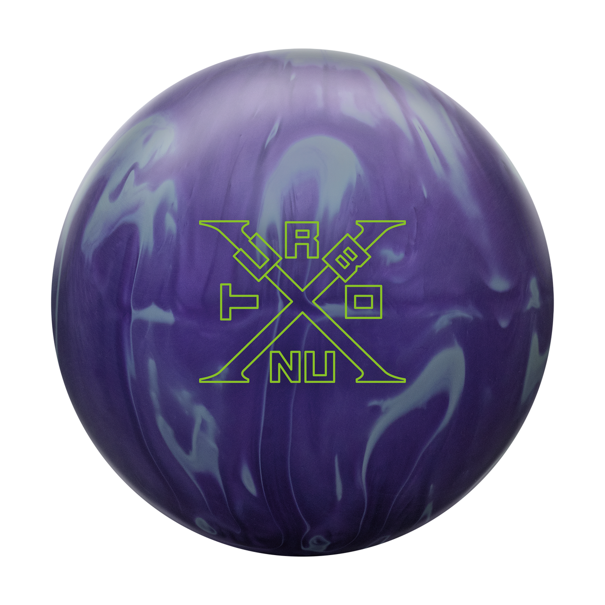 Ebonite Turbo X NU Bowling Ball in Purple Grey - front view
