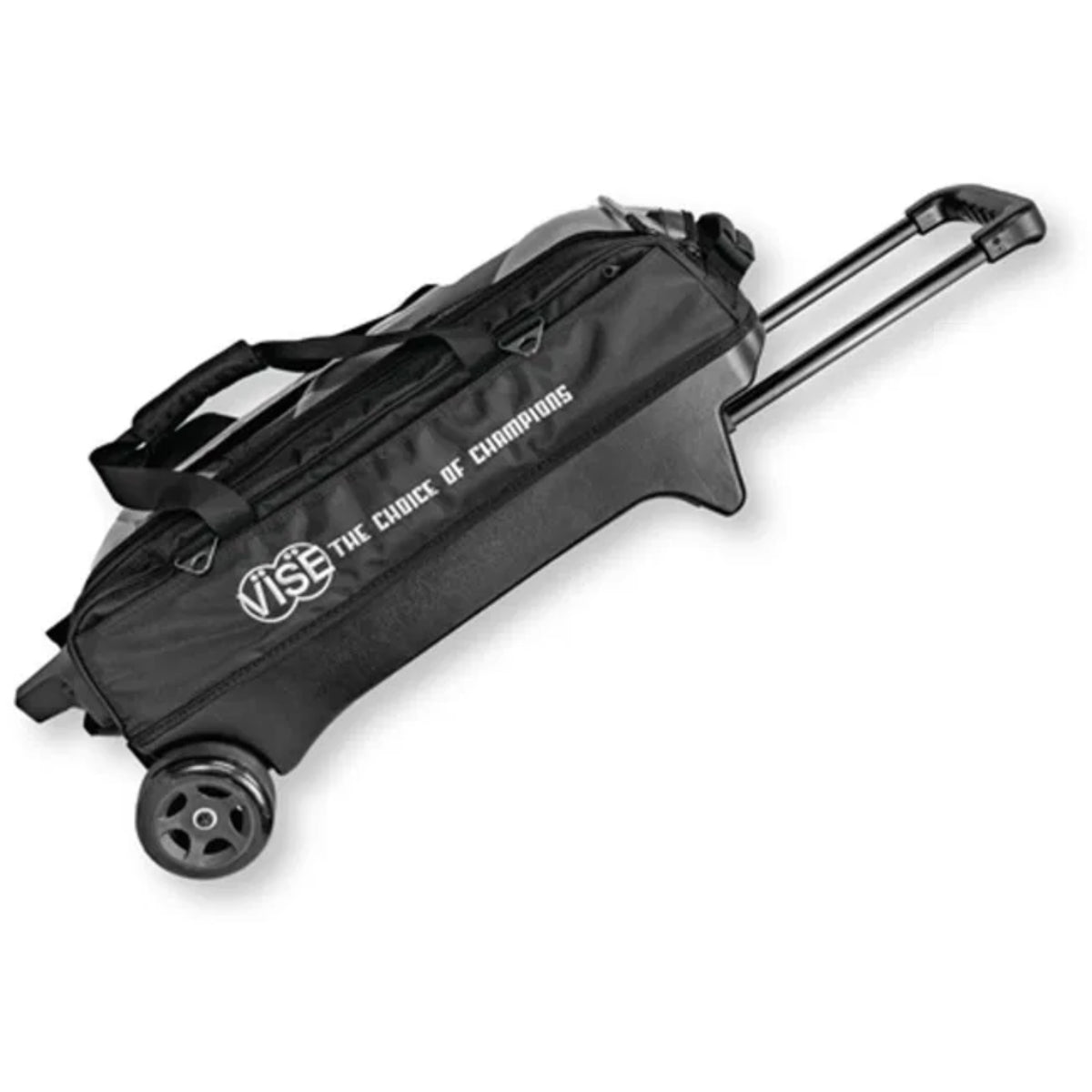 Black rolling bag with 'Vise' branding on a white background