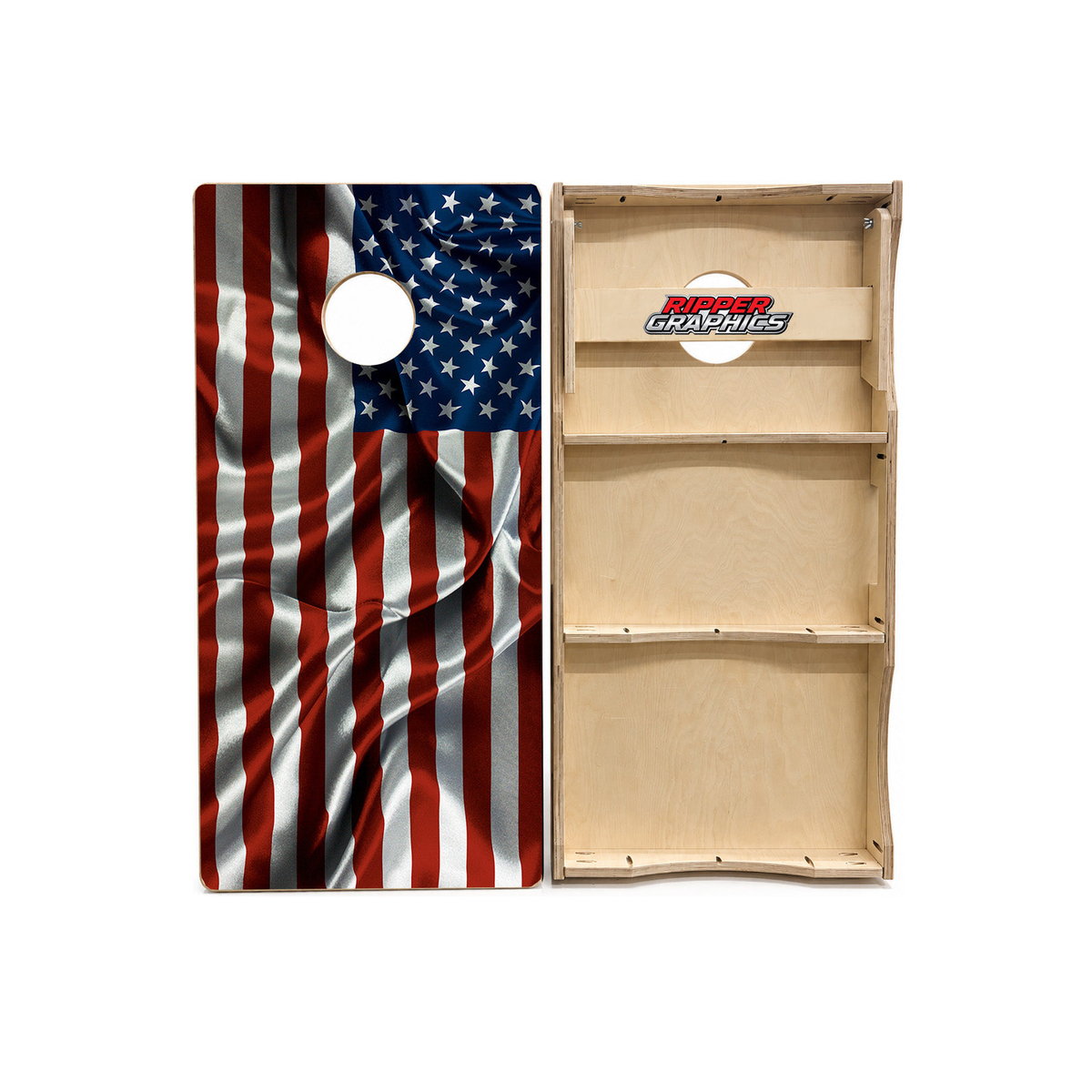 Wavy Grunge American Flag Cornhole Design product photo