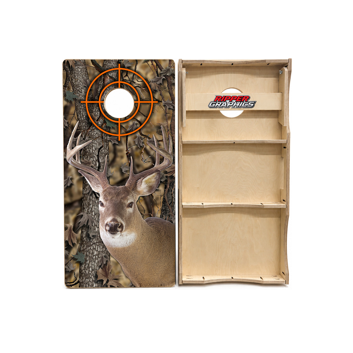 White Tail Buck Camo Cornhole Design product photo