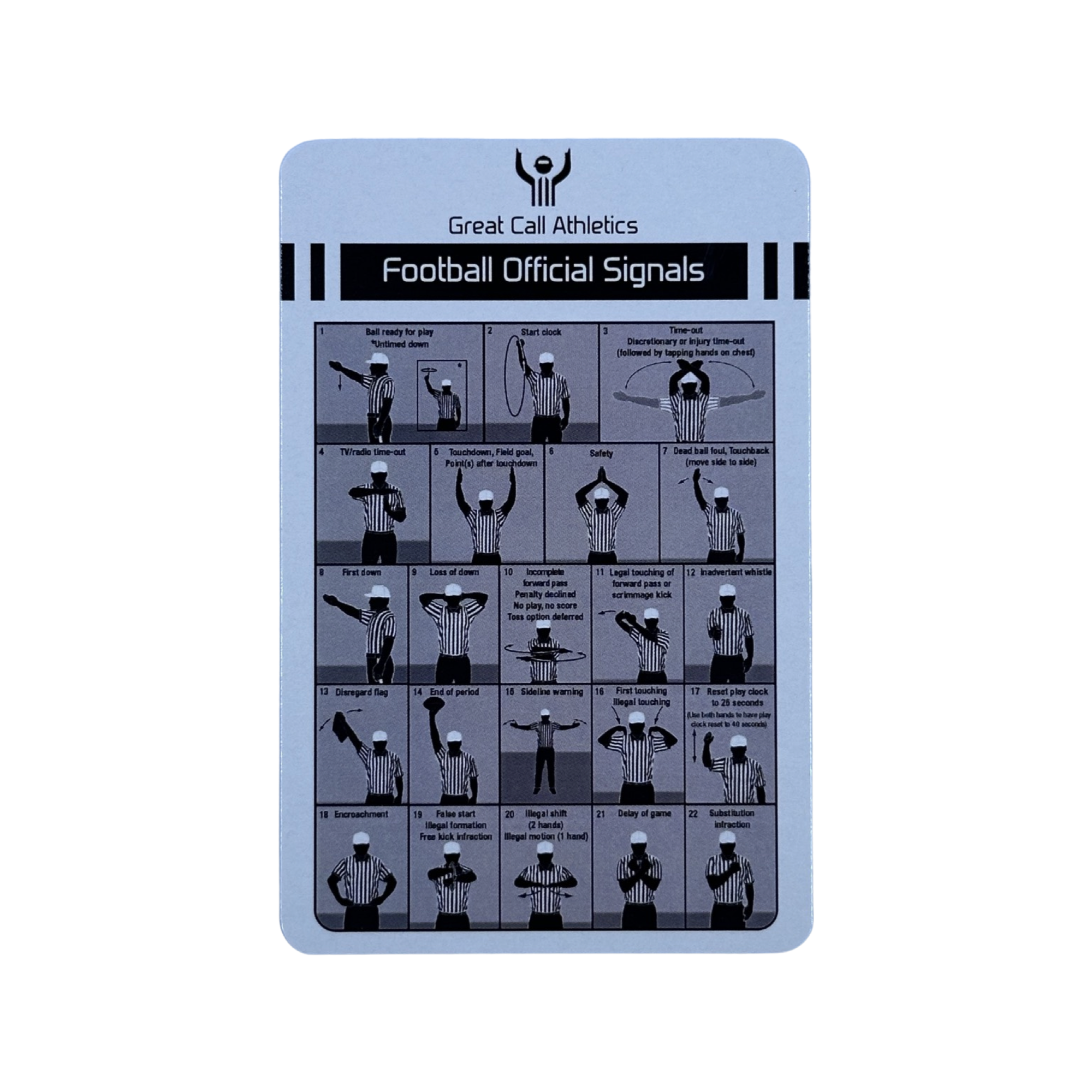 Great Call Athletics  Football Signal Card