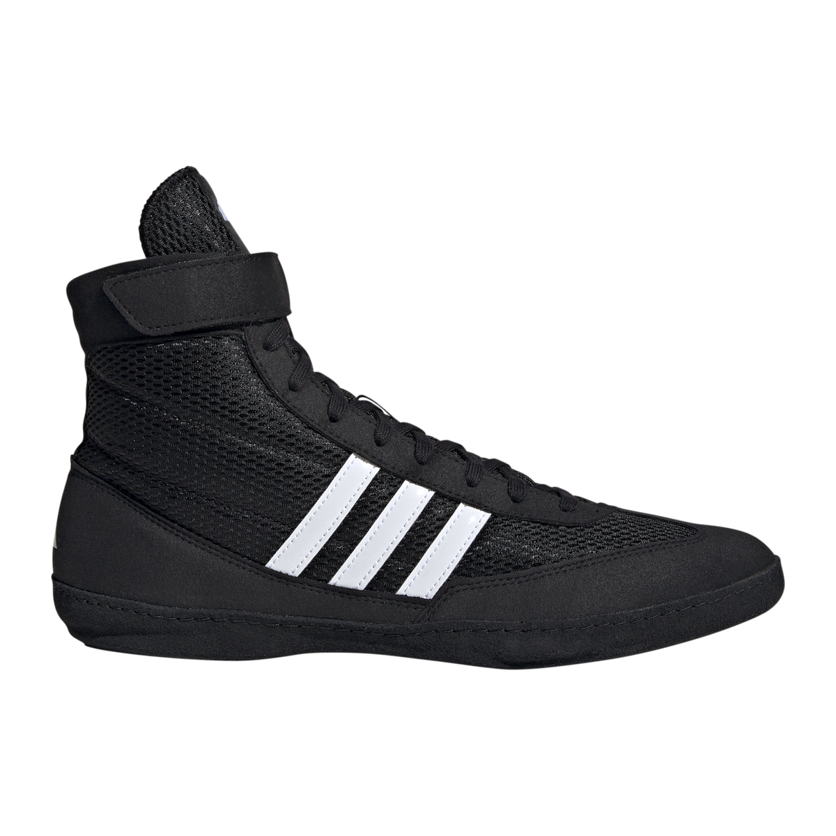 Adidas Combat Speed 4 wrestling shoes in black and white, side profile