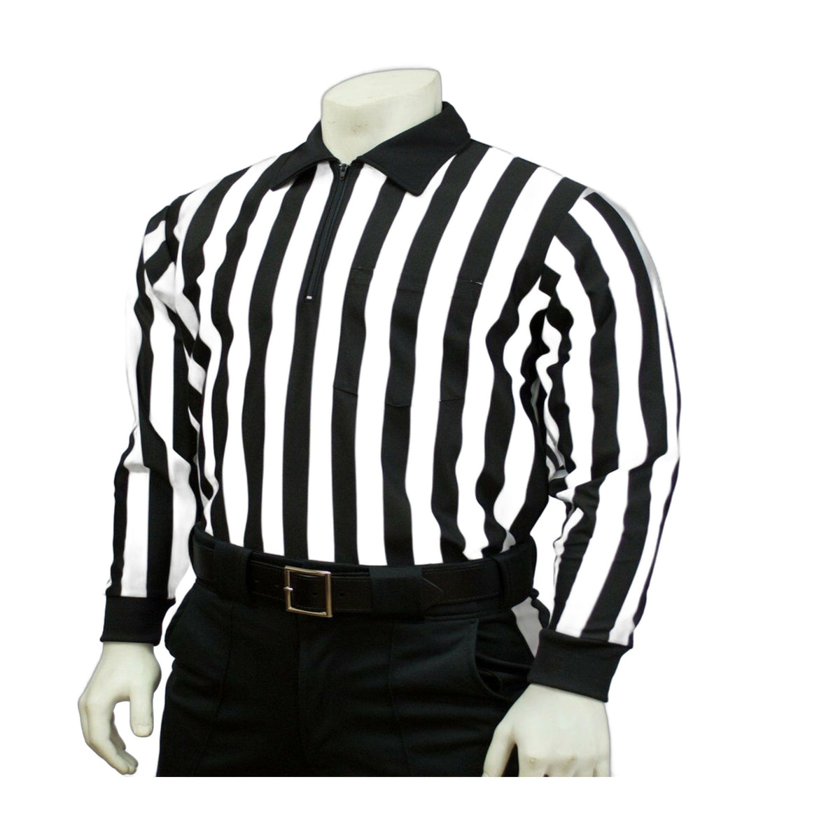 Smitty FBS-102 black and white striped long sleeve football referee shirt for NFHS games