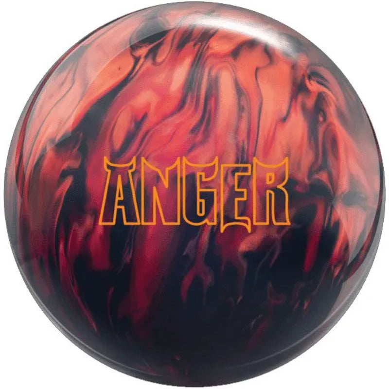 Hammer Anger Red Black bowling ball showing the black, bronze, and red HK22 CT Flip pearl reactive coverstock