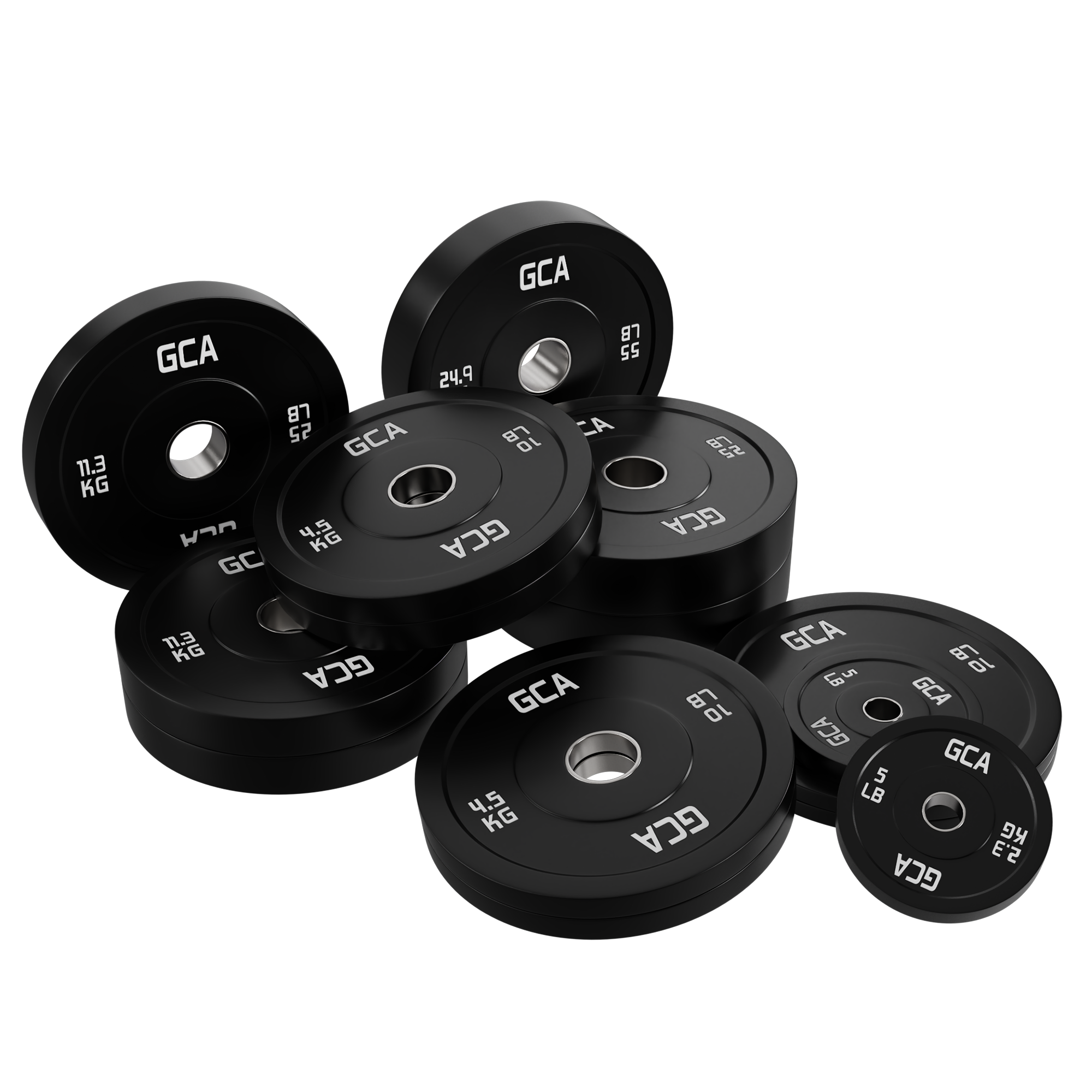 Black Rubber Competition Weights for Gym & Fitness Training