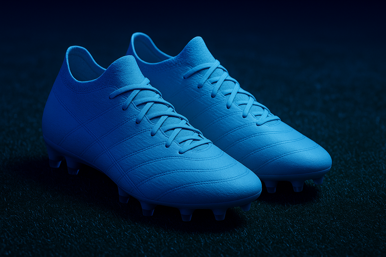 Football Cleats on turf ready to sprint and play 
