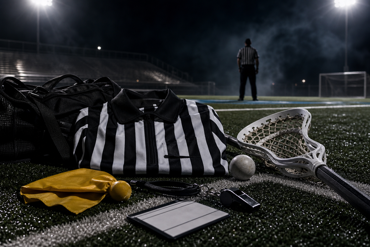 Lacrosse Pants collection image: Lacrosse official gear on a dark cinematic turf field