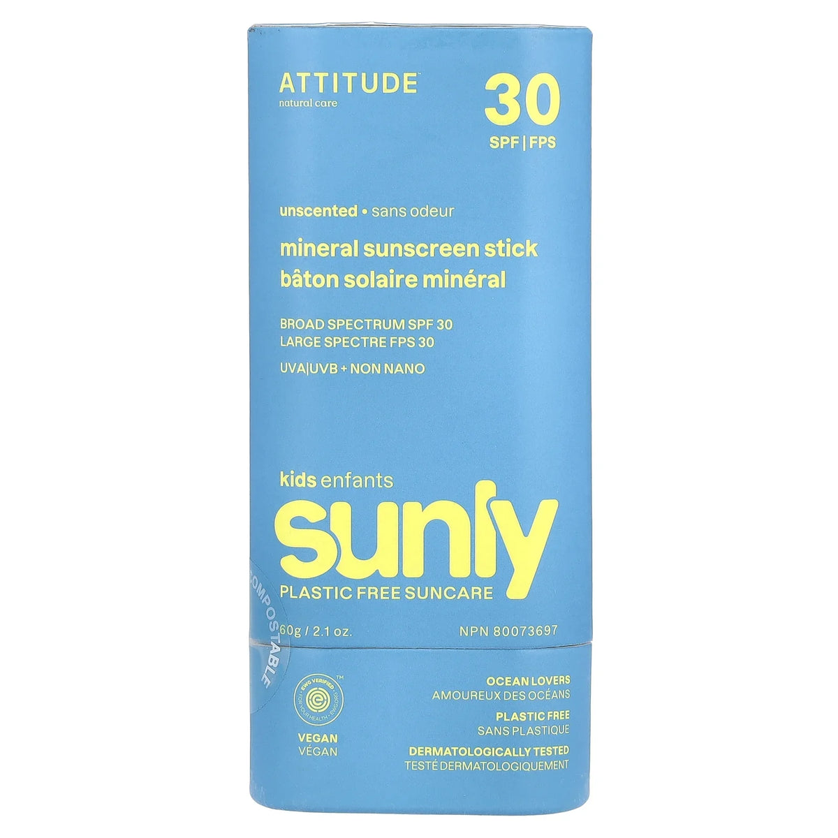 Attitude Kids Unscented Sunscreen, 2.1 oz