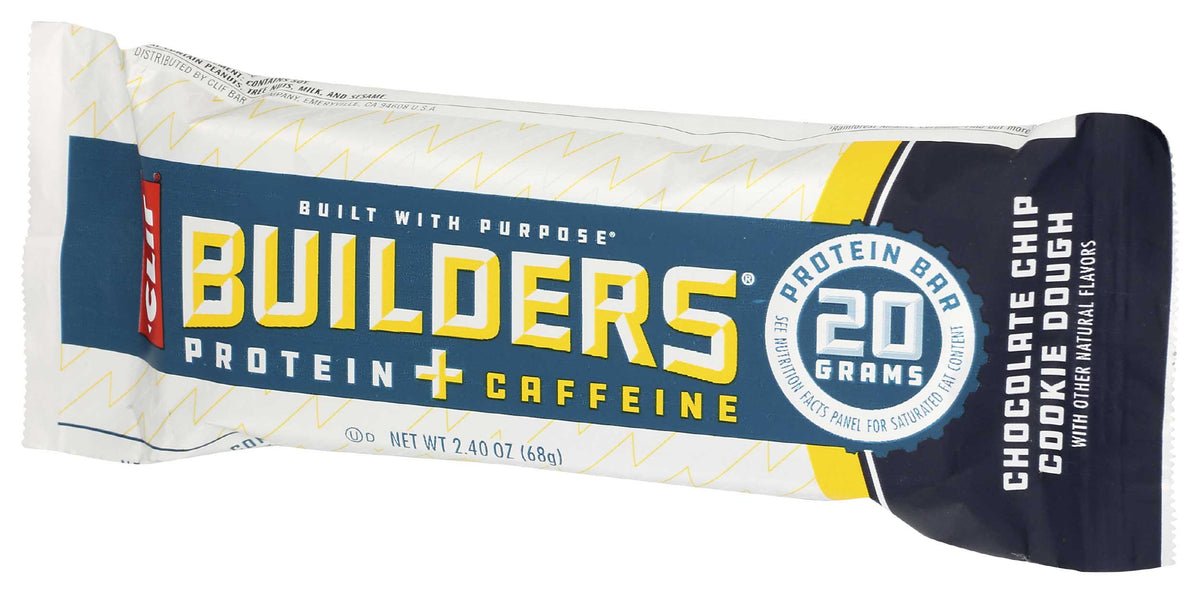 Clif Builders Caffeinated Chocolate Chip Protein Bar, 2.4 oz (Case of 12)