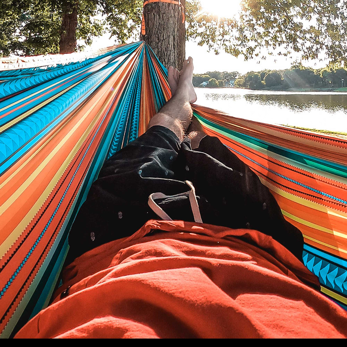 Double Deluxe Hammock with Suspension Straps, Prints - View 5
