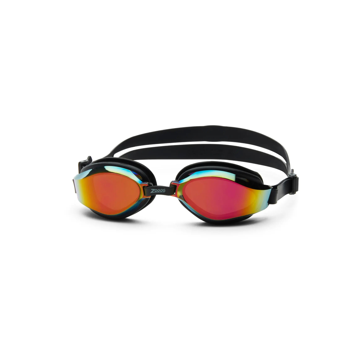 Zoggs Endura Max Titanium Swimming Goggles Curved Lens Anti-Glare Goggles in Black Black - front