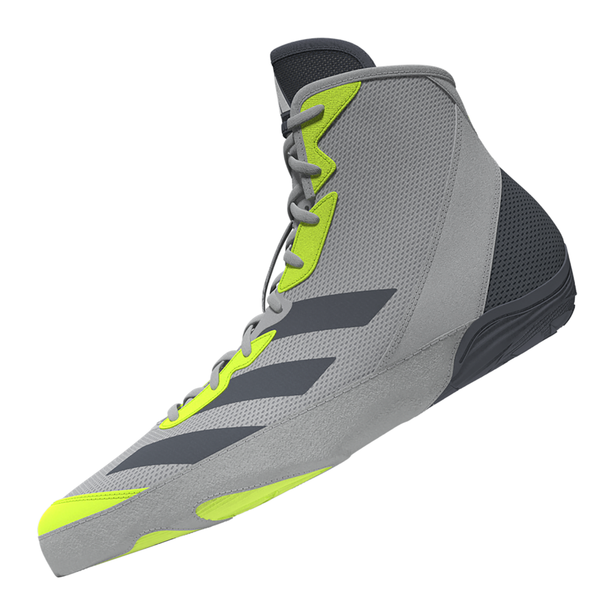 Adidas Adizero Light Grey/Onyx/Solar Yellow Wrestling Shoes in Light Grey/Onyx/Solar Yellow - view 1