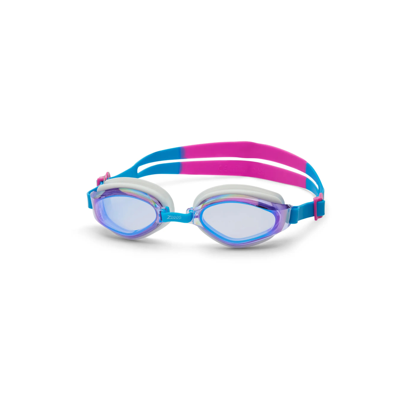 Zoggs Endura Max Titanium Swimming Goggles Curved Lens Anti-Glare Goggles in Pink Turquoise - front