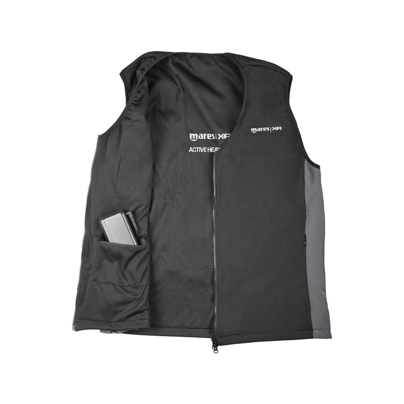 Mares Active Heating Vest - XR Line Diving Accessory - 412179 Active Heating Vest open with battery
