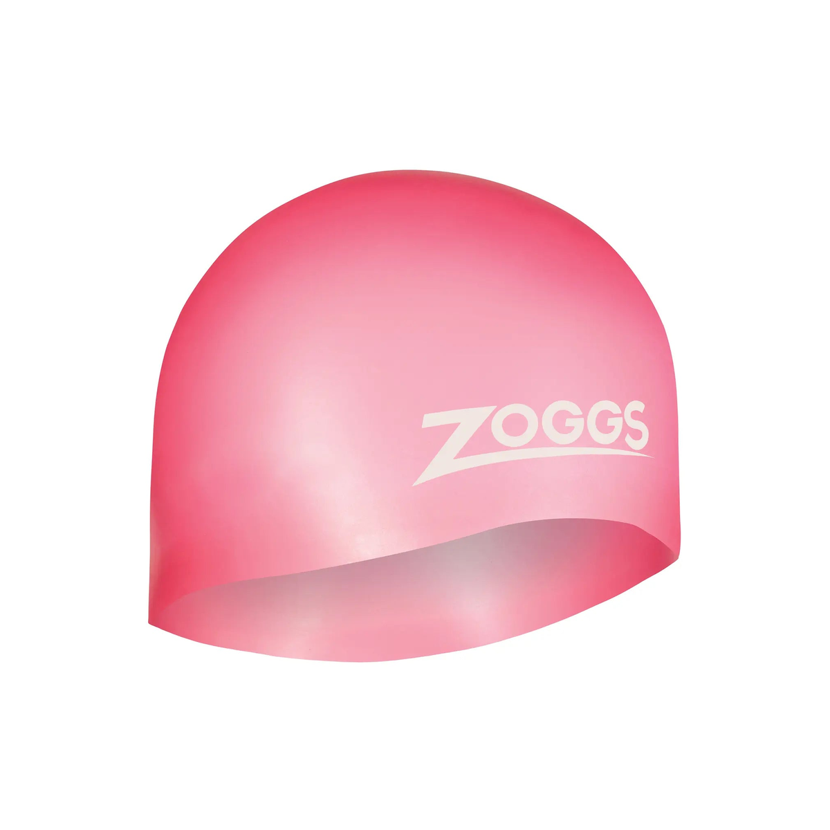 Zoggs Easy Fit Silicone Swimming Cap Women Long Hair Non-Slip Swim Cap in Pink - front