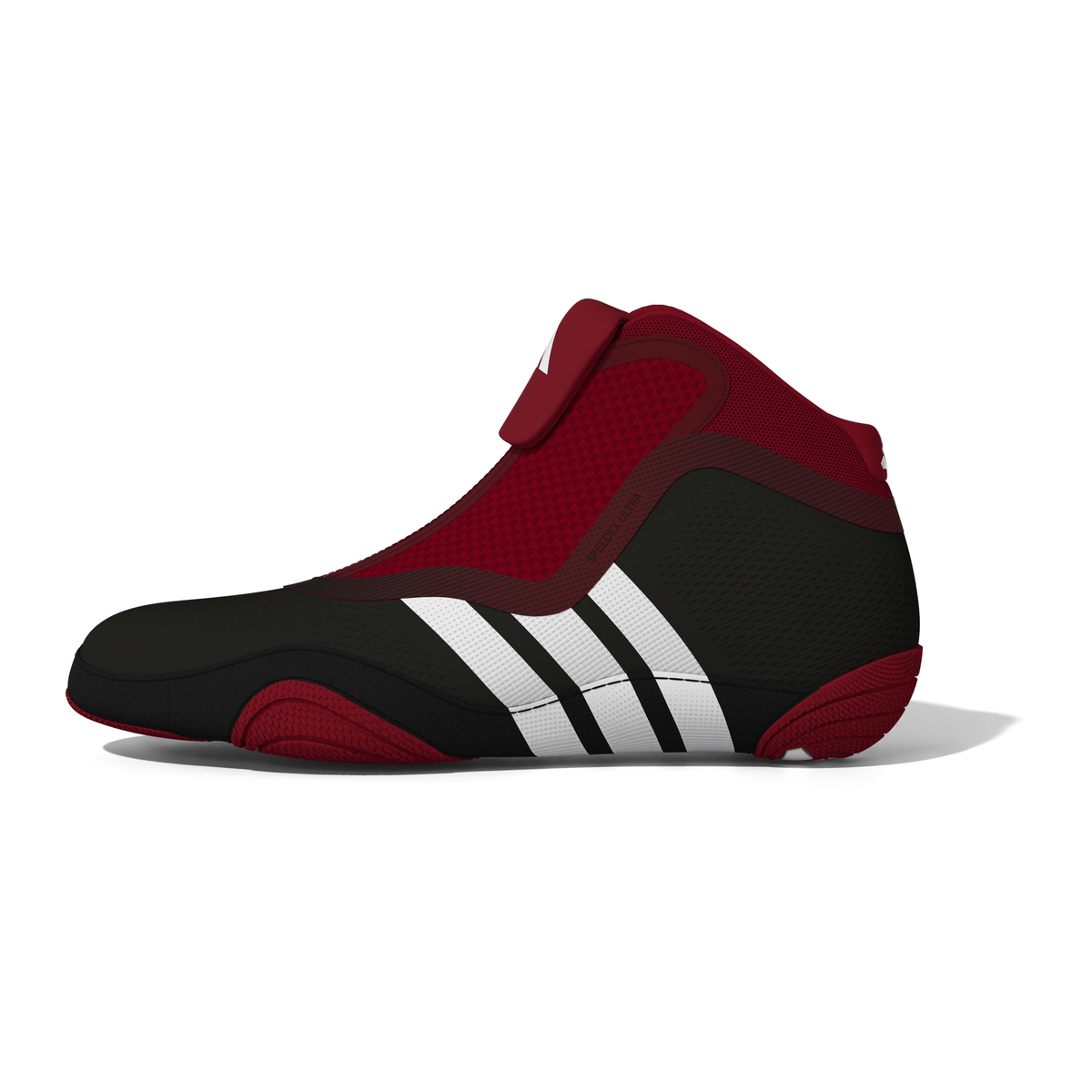 Adidas Speedex Ultra Zip Black/Red/White Wrestling Shoes in Black/Red/White - side lateral view