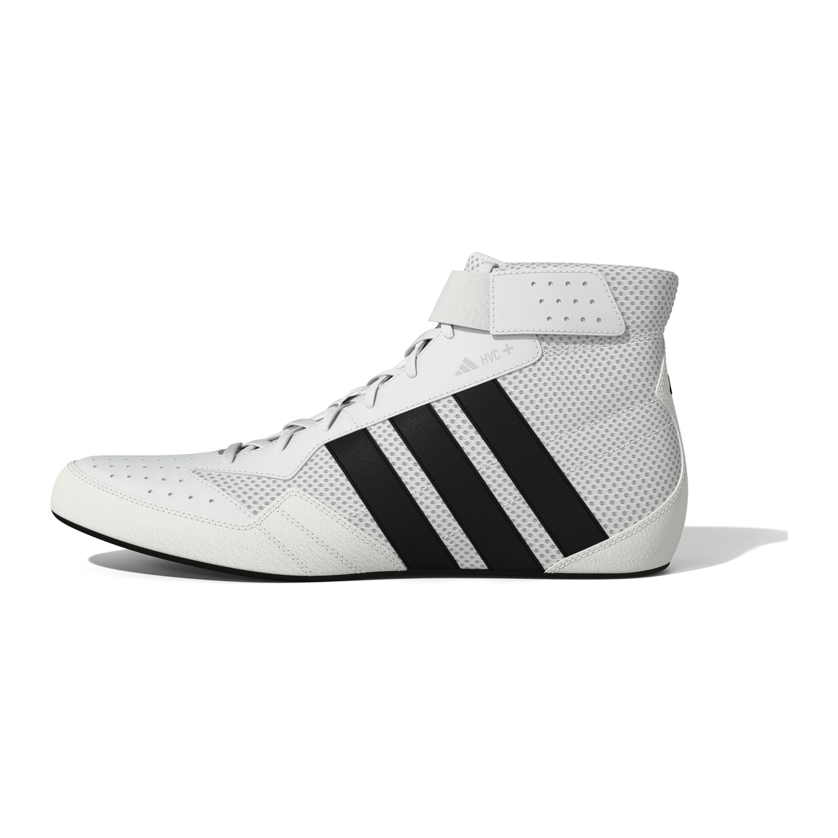 Adidas HVC Plus White/Black Wrestling Shoes in White/Black - side lateral view