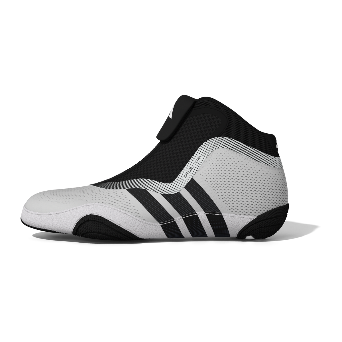Adidas Speedex Ultra Zip White/Black/Onyx Wrestling Shoes in White/Black/Onyx - side lateral view