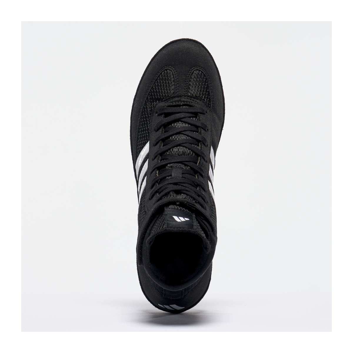 Adidas Combat Speed 4 Black/White Wrestling Shoes in Black/White - left side view