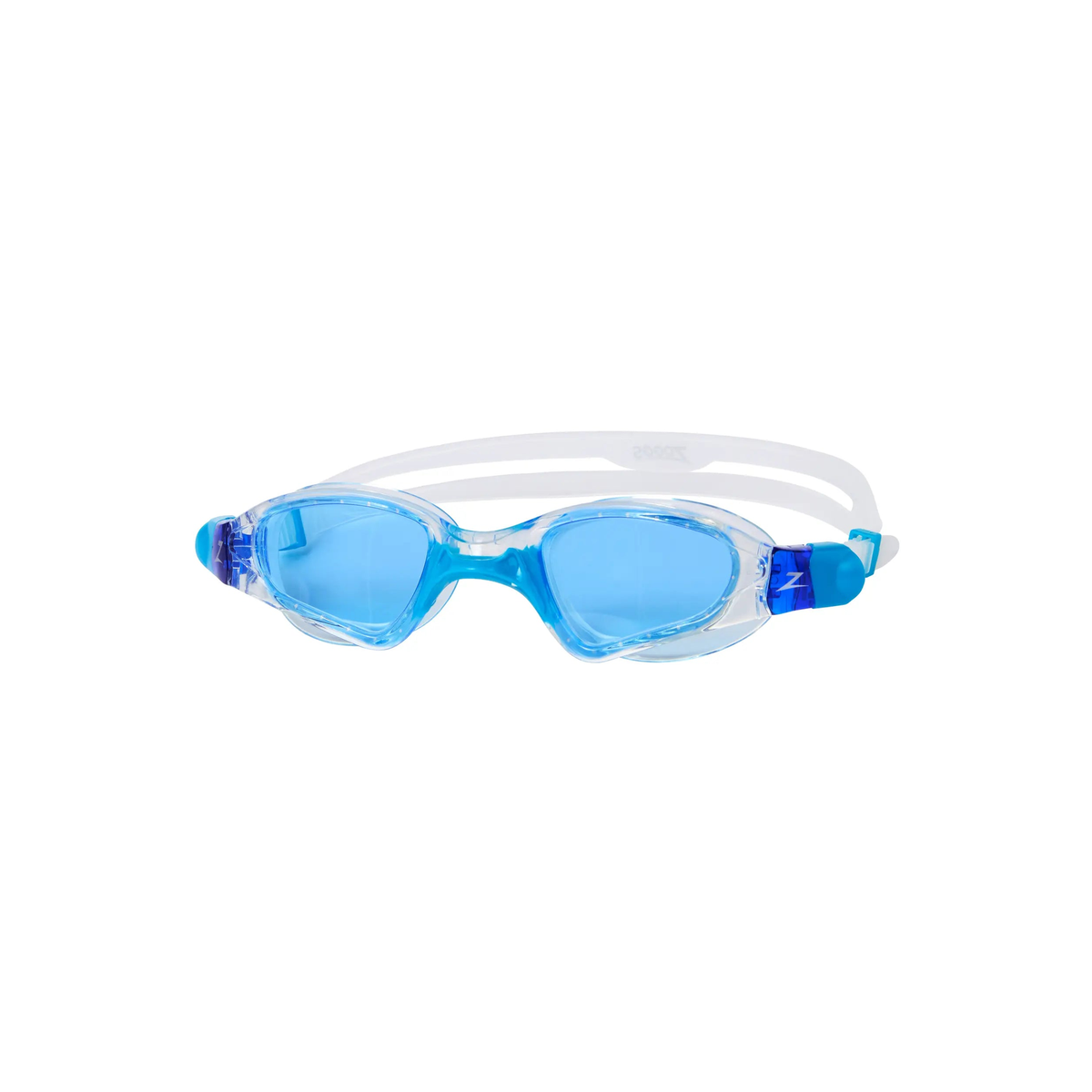 Zoggs Spectra Swimming Goggles Dual Density Nose Bridge Leak Proof Goggles in Clear/Blue - Tinted Blue Lens - front